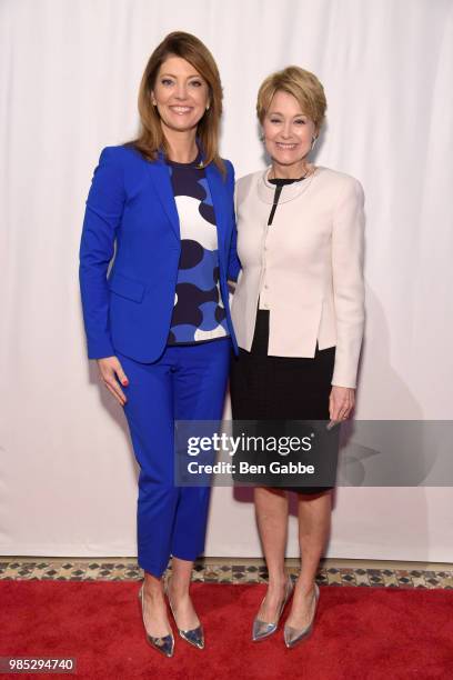 Norah O'Donnell and Jane Pauley attend The Gracies, presented by the Alliance for Women in Media Foundation at Cipriani 42nd Street on June 27, 2018...