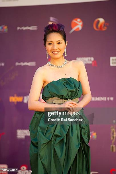 Actress Miriam Yeung arrives at the 29th Hong Kong Film Awards at the The Hong Kong Cultural Centre on April 18, 2010 in Hong Kong, Hong Kong.