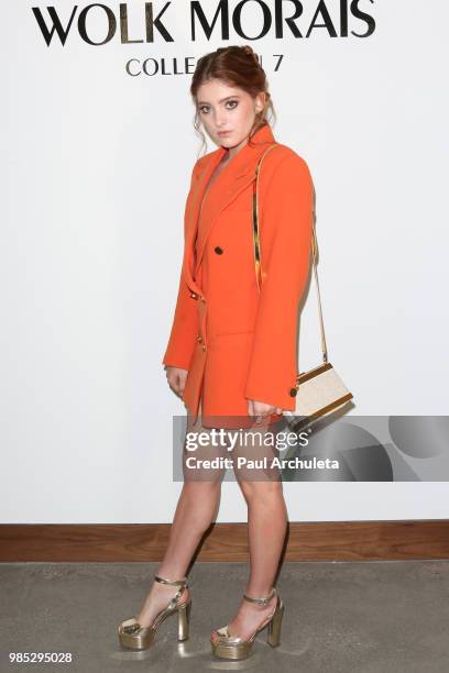 Actress Willow Shields attends the Wolk Morais collection 7 fashion show at The Jeremy Hotel on June 26, 2018 in West Hollywood, California.