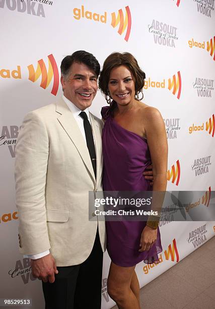 Actor Bryan Batt and TV personality Countess LuAnn de Lesseps pose backstage at the 21st Annual GLAAD Media Awards held at Hyatt Regency Century...