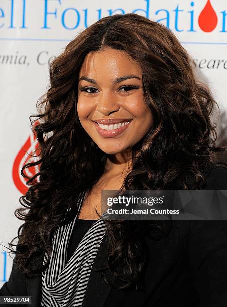 Singer Jordin Sparks poses for a photo backstage at the 11th Annual T.J. Martell Foundation Family Day benefit at Roseland Ballroom on April 18, 2010...