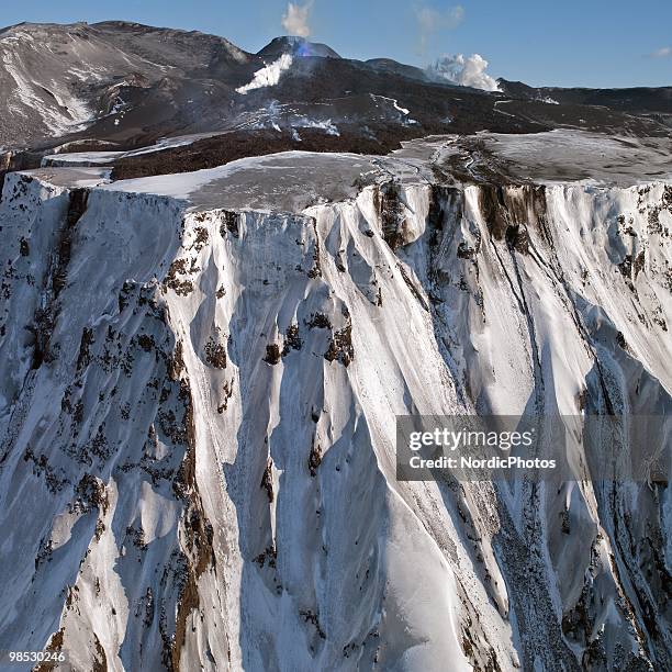 Volcanic activity takes place in the Fimmvorduhals area between the glaciers Eyjafjallajokull and Myrdalsjokull, approximately 125 km east of...