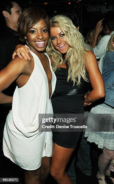 Chelsea Traille and Julianne Hough attends The Bank nightclub at the Bellagio Hotel and Casino Resort on April 17, 2010 in Las Vegas, Nevada.