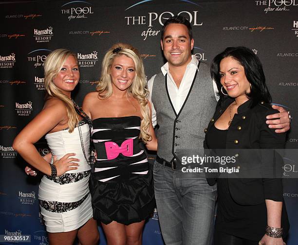 Actresses Lexie,Kate, Flo from the The Bad Girls TV show and Steven Ward on Oxygen Network visit the Pool Harrah's Resort on April 17, 2010 in...