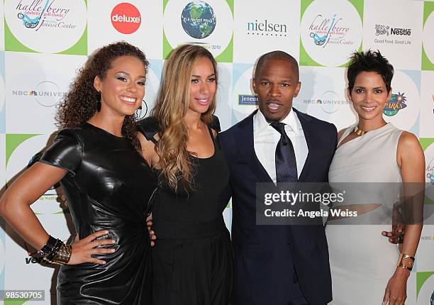 Singer Alicia Keys, singer Leona Lewis, actor Jamie Foxx and actress Halle Berry arrive to Jenesse Center's 30th Anniversary Silver Rose Weekend at...