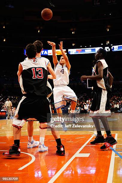 Carmelo Betancourt Carbonell of White Jerseys shoots for the basket against Black Jersey during the International Game at the 2010 Jordan Brand...