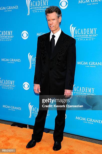 Musician Randy Travis arrives for the 45th Annual Academy of Country Music Awards at the MGM Grand Garden Arena on April 18, 2010 in Las Vegas,...