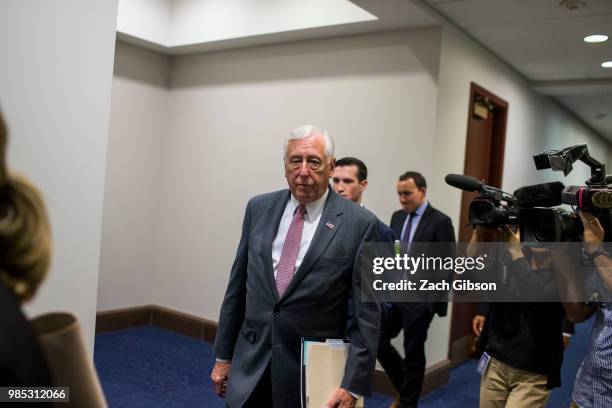 House Minority Whip Steny Hoyer is pictured on Capitol Hill June 27, 2018 in Washington, DC.