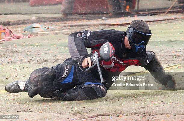 Paintball player takes part in the court of the Millennium Series 2010 at Fuengirola beach on April 18, 2010 in Fuengirola, Spain.