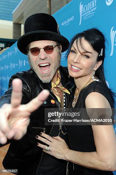 Big Kenny Alphin of Big and Rich and Christiev Alphin arrives for the 45th Annual Academy of Country Music Awards at the MGM Grand Garden Arena on...