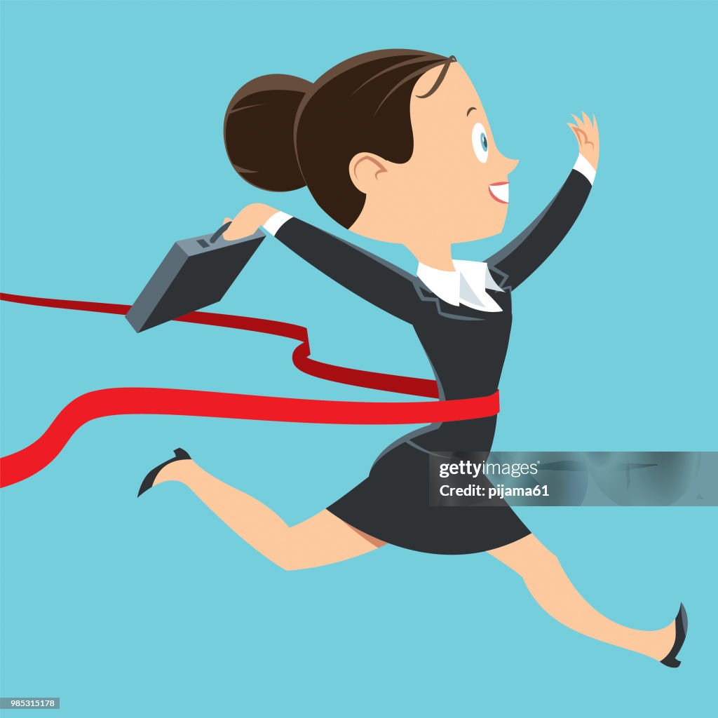 Geschäftsfrau finishing