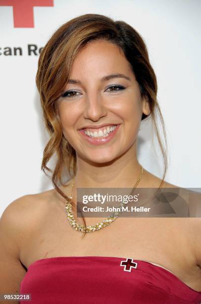 Actress Vanessa Lengies attends the Annual Red Cross of Santa Monica's Annual "Red Tie Affair" at the Fairmont Miramar Hotel on April 17, 2010 in...