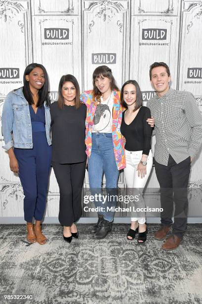 Brittany Jones-Cooper, founder and owner of Carolines comedy club Caroline Hirsch, Shannon Coffey, Ali Kolbert and Lukas Thimm attend the Build...