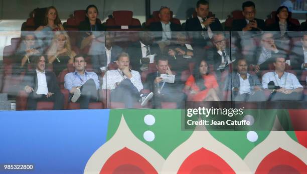 Carles Puyol, Iker Casillas, Peter Schmeichel, Lothar Matthaus, Christian Karembeu during the 2018 FIFA World Cup Russia group C match between...