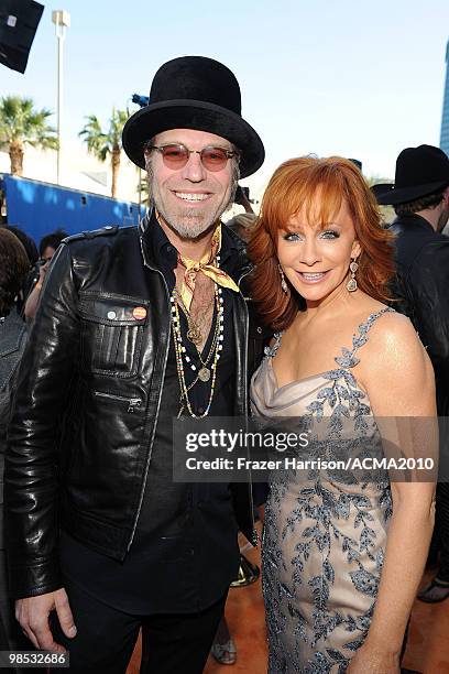 Big Kenny Alphin of Big and Rich and host Reba McEntire arrive for the 45th Annual Academy of Country Music Awards at the MGM Grand Garden Arena on...