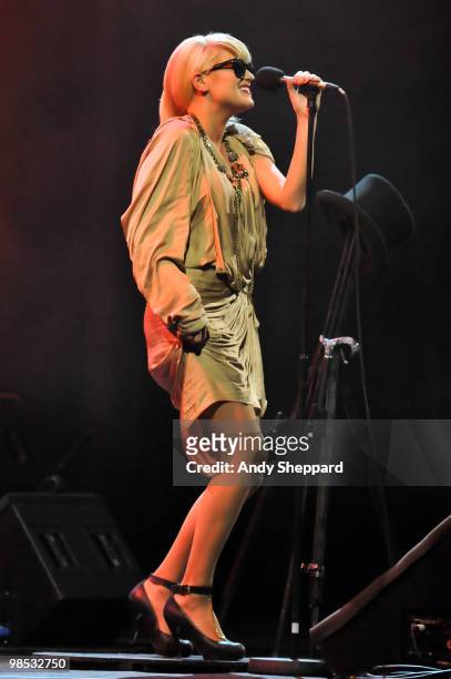 Melody Gardot performs at The London Palladium on April 18, 2010 in London, England.