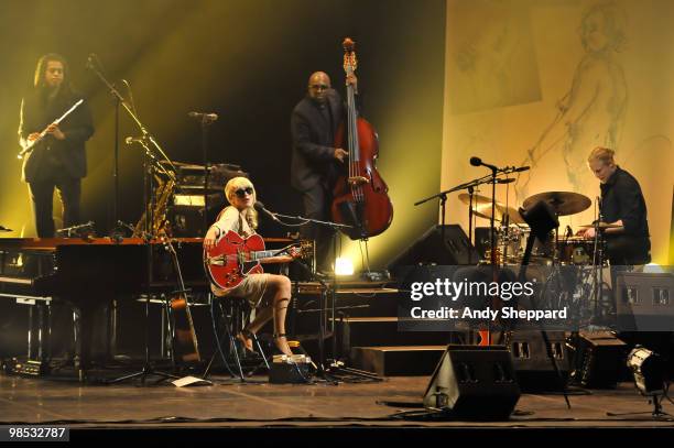 Melody Gardot performs at The London Palladium on April 18, 2010 in London, England.