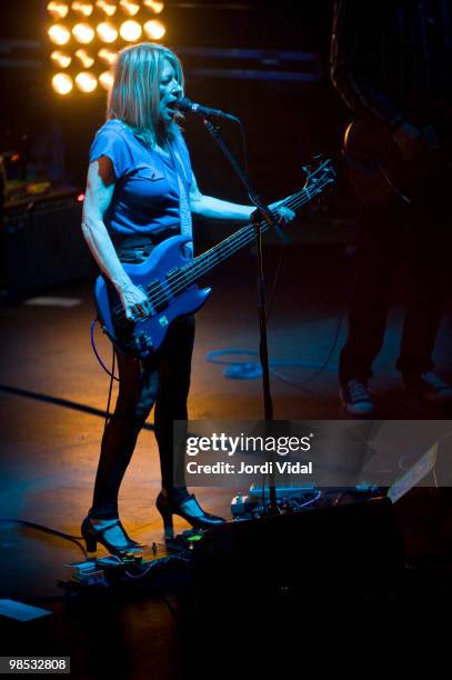 Apr-10: Kim Gordon of Sonic Youth performs on stage at Razzmatazz on April 18, 2010 in Barcelona, Spain.