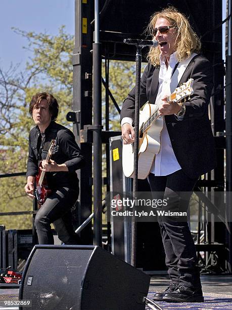 Joel Kosche and Ed Roland of Collective Soul perform at the Dow Live Earth Run for Water, an initiative to help combat the global water crisis, on...