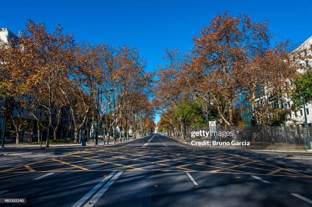 Avenida da Liberdade, empty.