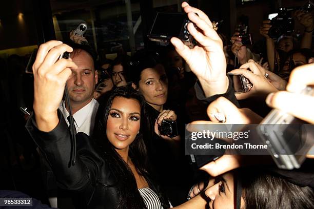Kim Kardashian makes an instore appearance at Optus on April 19, 2010 in Sydney, Australia.
