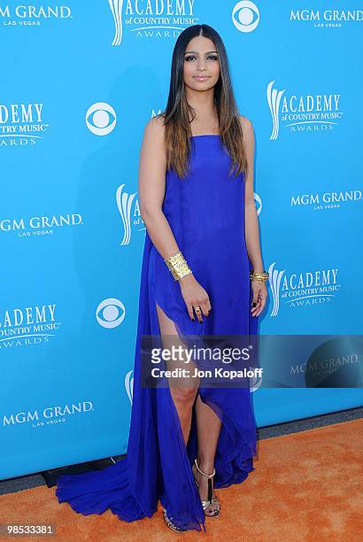 Personality Camila Alves arrives at the 45th Annual Academy Of Country Music Awards at the MGM Grand Garden Arena on April 18, 2010 in Las Vegas,...