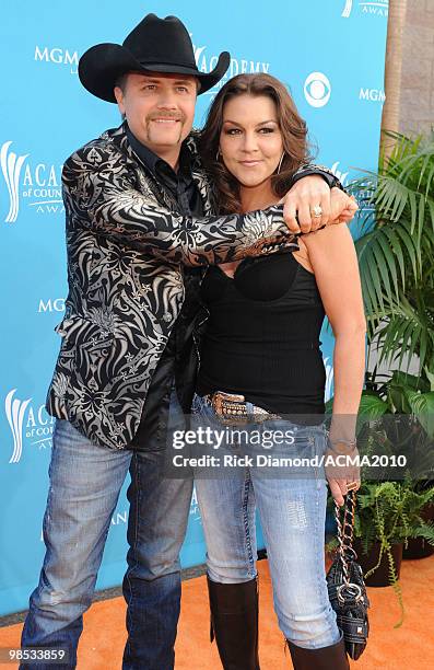 John Rich of Big and Rich and Gretchen Wilson arrive for the 45th Annual Academy of Country Music Awards at the MGM Grand Garden Arena on April 18,...