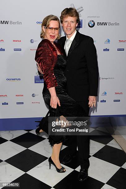 Actress Marion Kracht and husband Berthold Manns attend the 'Felix Burda Award' at hotel Adlon on April 18, 2010 in Berlin, Germany.