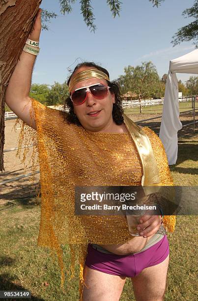 Musician Har Mar Superstar attends the LACOSTE Pool Party during the 2010 Coachella Valley Music & Arts Festival on April 18, 2010 in Indio,...