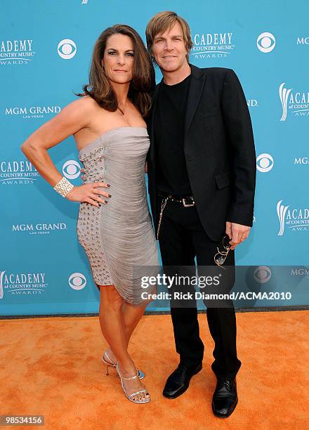 Musician Jack Ingram and wife Amy Ingram arrive for the 45th Annual Academy of Country Music Awards at the MGM Grand Garden Arena on April 18, 2010...