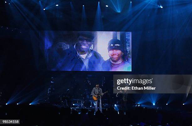 Musician Toby Keith performs onsatge during the 45th Annual Academy of Country Music Awards at the MGM Grand Garden Arena on April 18, 2010 in Las...