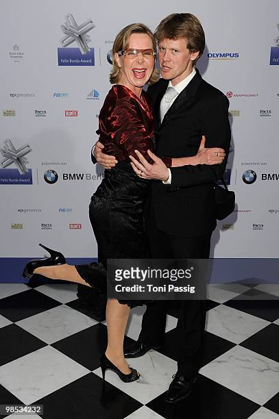 Actress Marion Kracht and husband Berthold Manns attend the 'Felix Burda Award' at hotel Adlon on April 18, 2010 in Berlin, Germany.