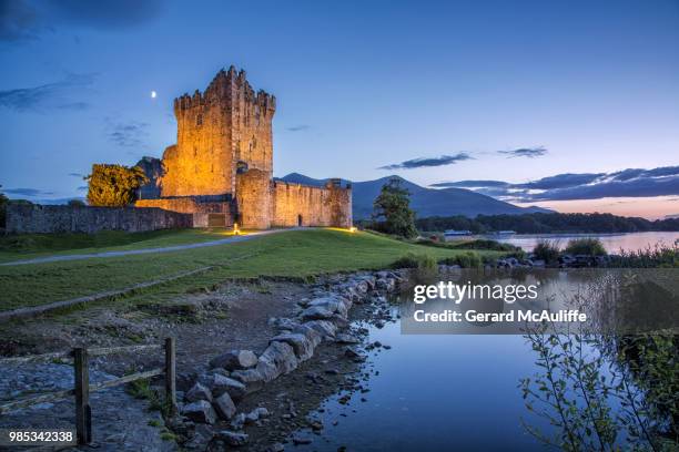 ross castle at twilight - ireland castle stock pictures, royalty-free photos & images