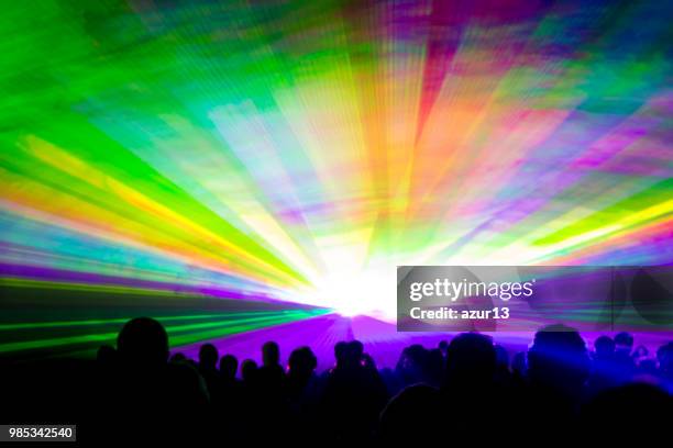 rainbow laser show - laser show stock pictures, royalty-free photos & images