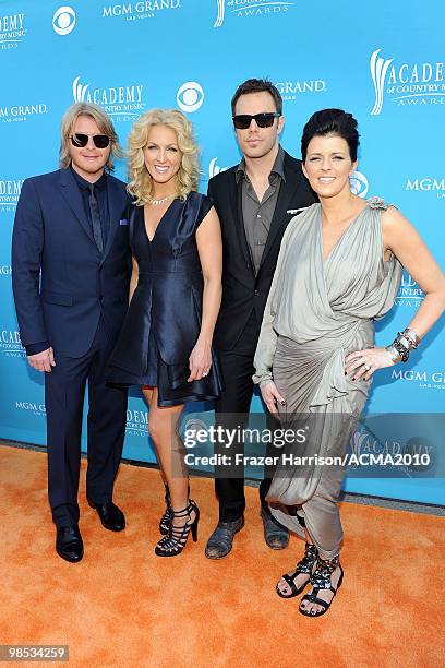 Musicians Phillip Sweet, Kimberly Roads Schlapman, Jimi Westbrook and Karen Fairchild of Little Big Town arrives for the 45th Annual Academy of...