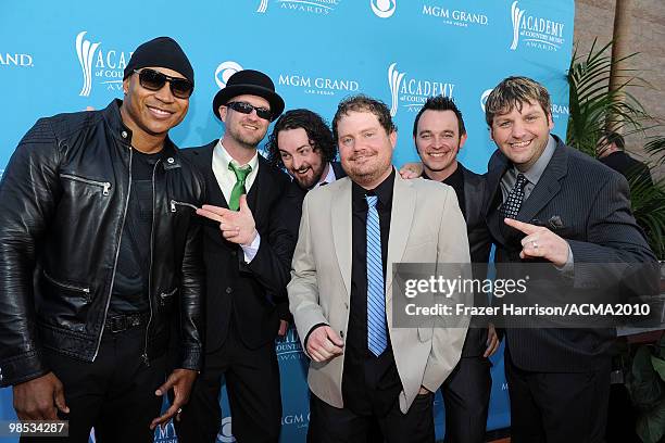 Rapper LL Cool J and The Randy Rogers Band arrive for the 45th Annual Academy of Country Music Awards at the MGM Grand Garden Arena on April 18, 2010...