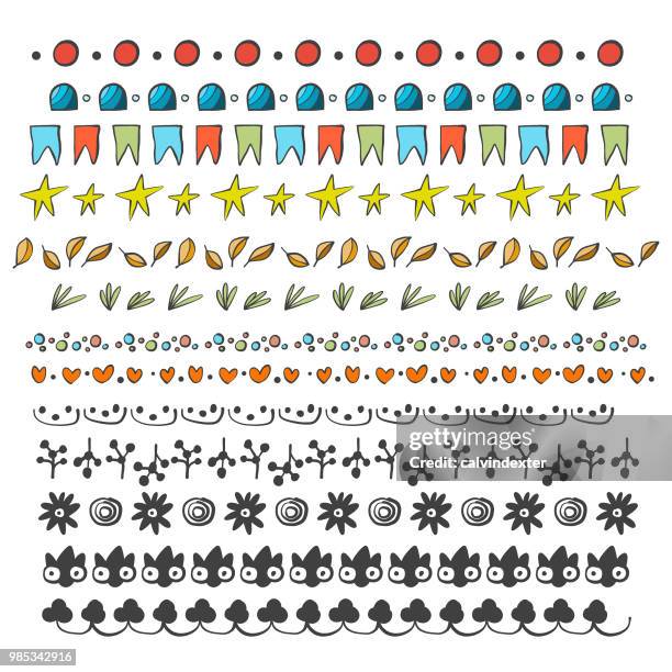 hand drawn dividers - rustic christmas stock illustrations