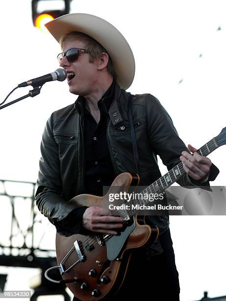 Musician Britt Daniel of Spoon performs during day 3 of the Coachella Valley Music & Art Festival 2010 held at The Empire Polo Club on April 18, 2010...