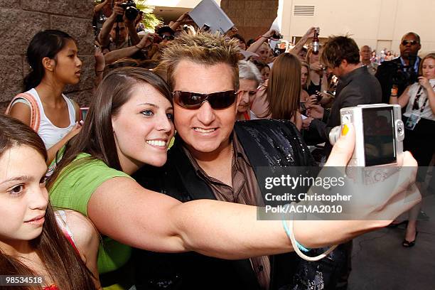 Gary LeVox of Rascal Flatts meets fans at the 45th Annual Academy of Country Music Awards at the MGM Grand Garden Arena on April 18, 2010 in Las...