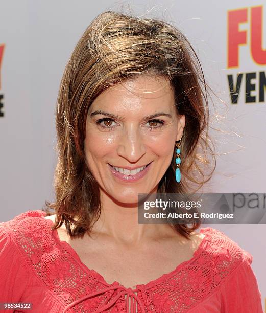 Actress Perrey Reeves arrives at the premiere of Summit Entertainment and Participant Media's "Furry Vengeance" at the Bruin Theatre on April 18,...