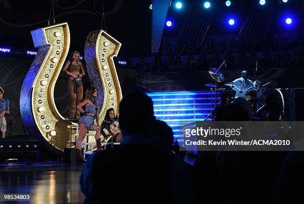 Singer Laura Bell Bundy performs onstage onstage during the 45th Annual Academy of Country Music Awards at the MGM Grand Garden Arena on April 18,...