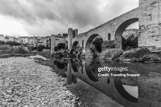 pont de besalu - besalu stock pictures, royalty-free photos & images