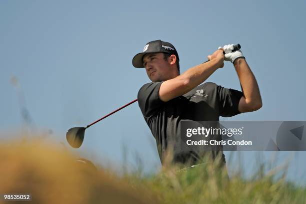 Kevin Chappell tees off on during the final round of the Fresh Express Classic at TPC Stonebrae on April 18, 2010 in Hayward, California.