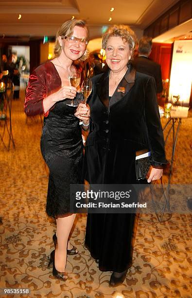 Actress Marion Kracht and actress Grit Boettcher and actress Marie-Luise Marjan attend the 'Felix Burda Award 2010' at hotel Adlon Kempinski on April...