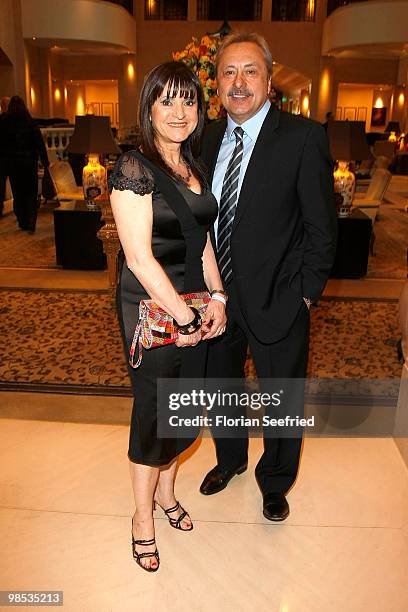 Actor Wolfgang Stumph and wife Christine Stumph attend the 'Felix Burda Award 2010' at hotel Adlon Kempinski on April 18, 2010 in Berlin, Germany.