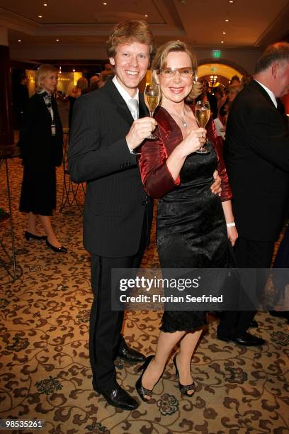 Actress Marion Kracht and husband Berthold Manns attend the 'Felix Burda Award 2010' at hotel Adlon Kempinski on April 18, 2010 in Berlin, Germany.