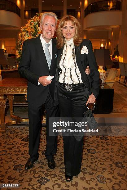 Actress Maren Giltzer and Egon F. Freiheit attend the 'Felix Burda Award 2010' at hotel Adlon Kempinski on April 18, 2010 in Berlin, Germany.