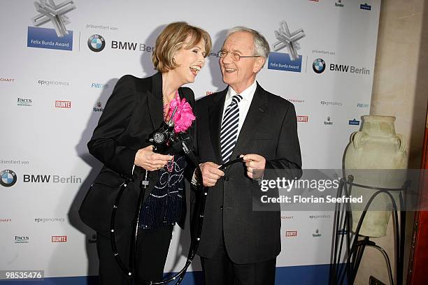 Dr. Christa Maar and Manfred Stolpe attend the 'Felix Burda Award 2010' at hotel Adlon Kempinski on April 18, 2010 in Berlin, Germany.