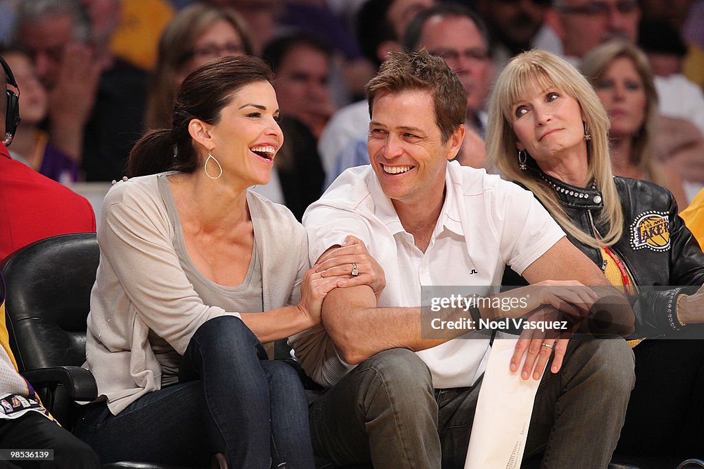 Celebrities At The Lakers Game