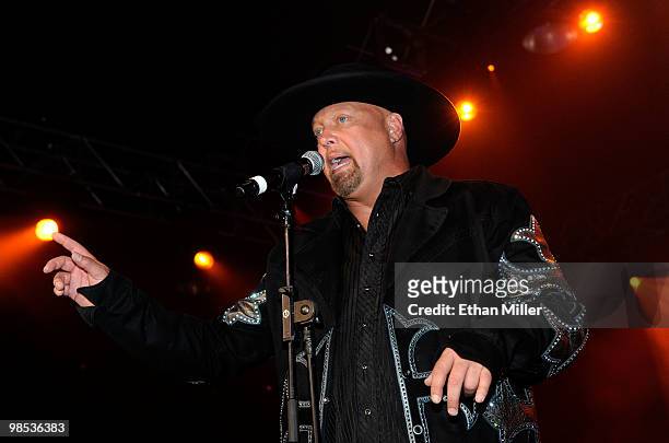 Singer Eddie Montgomery of Montgomery Gentry performs onstage at the 45th Annual Academy of Country Music Awards All Star Jam at the MGM Grand...